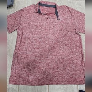 Under Armour Men's Red Polo Shirt L Loose Fit